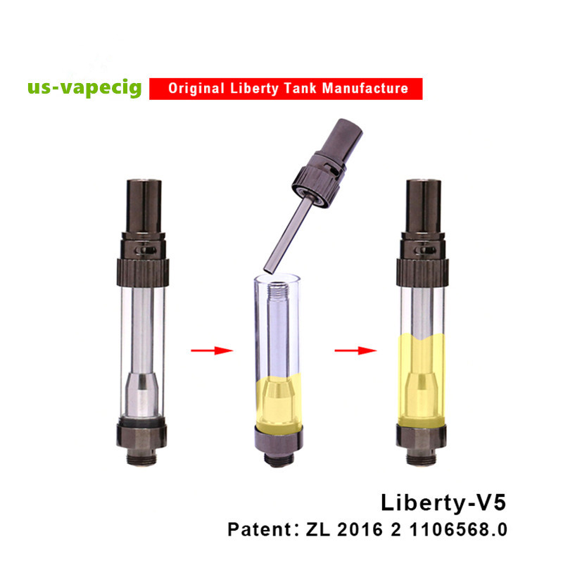 new liberty V5 cbd vape cartridge adjustable top airflow empty vape cartridge tank plastic packaging 