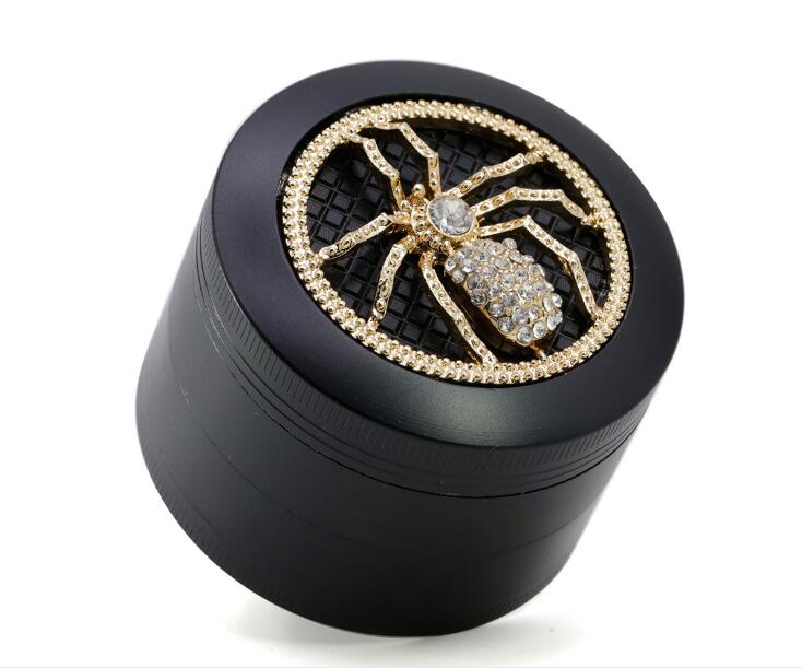 63mm spider diamond 4parts herb grinders colorful zinc diamond grinders for weed