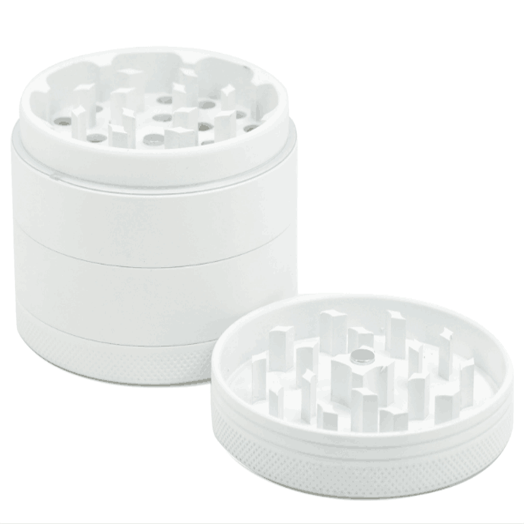 G-99909 4piece 2.5 inches Aluminum white color soft silicone coated herb grinders weed 