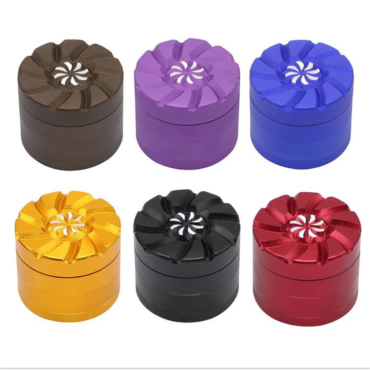 E-CCRF030/031 50mm 4 parts smoke grinder with carved cover Aluminum alloy herb weed grinder 