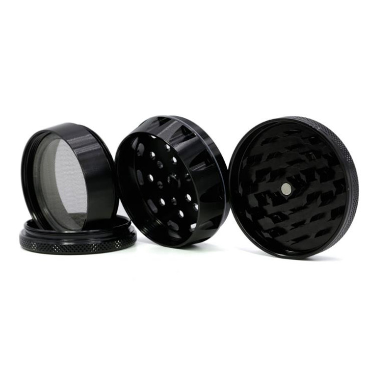 New style 63MM Aluminum Alloy 4 parts concave pits design herb weed grinder 8819-70 