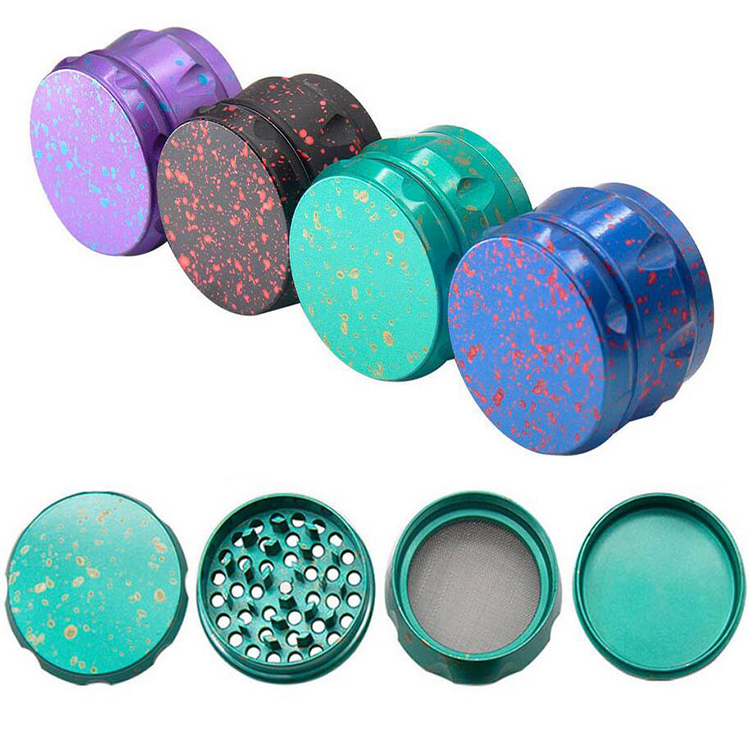 Customized Promotional gift engraved logo 63mm four layer zinc alloy drum smoke weed mill herb grinders 