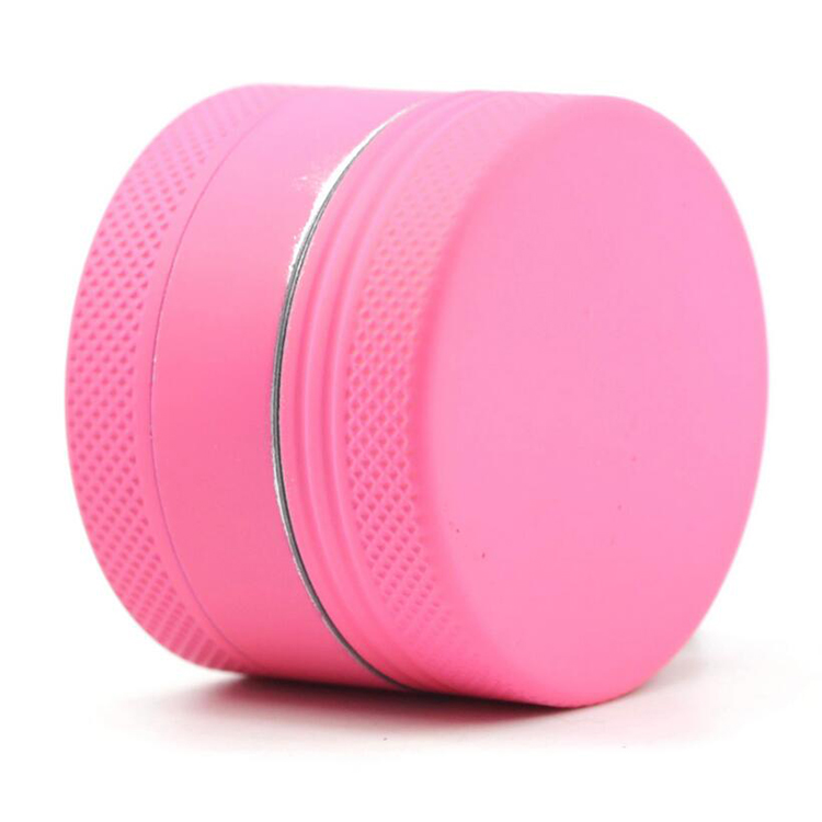High quality 3 layer 40mm matte silicone coated with silicone pink herb grinders custom