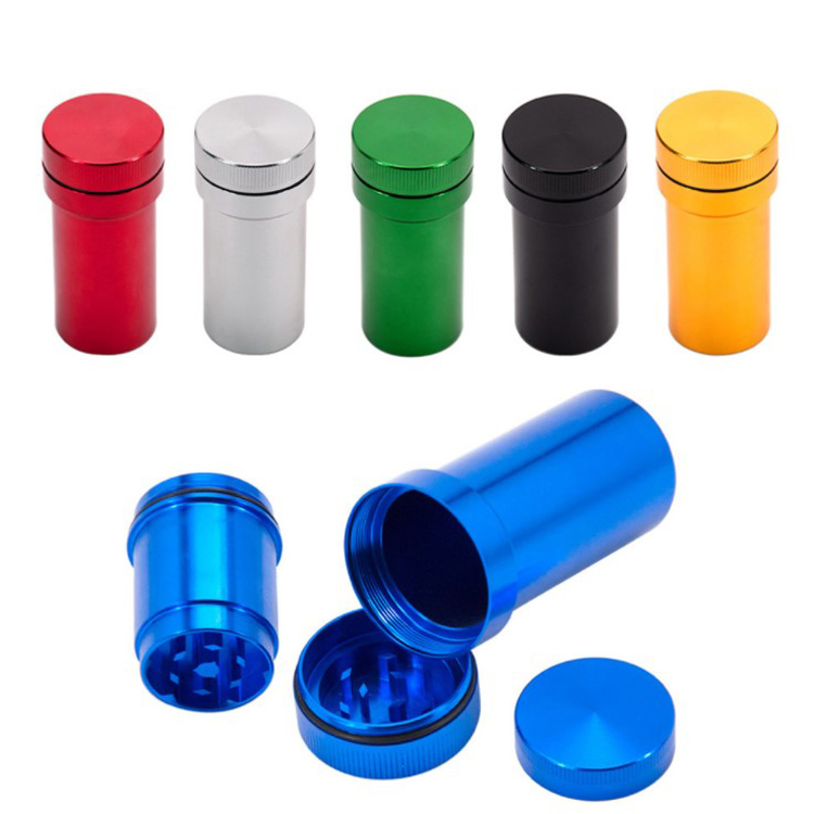 multifunctional Waterproof Aluminum Portable metal smoke herb mill Container Tobacco Storage grinders 