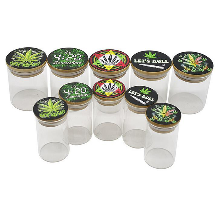 rick morty custom printing logo Glass storage tank Kitchen Tobacco cannabis storage jars